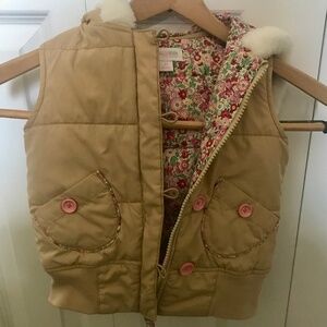 Carter’s Genuine Kids hooded vest with faux fur trim 3T